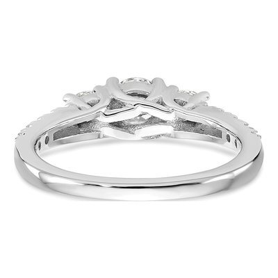 14K White Gold Diamond 3-Stone Engagement Ring Semi-Mount – view 6