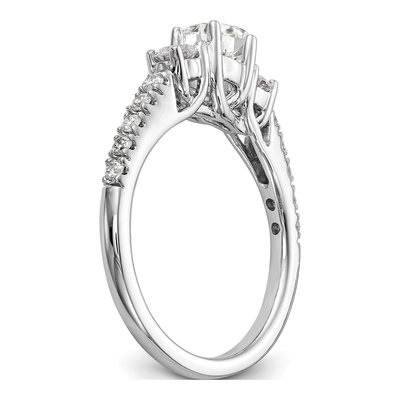 14K White Gold Diamond 3-Stone Engagement Ring Semi-Mount – view 7
