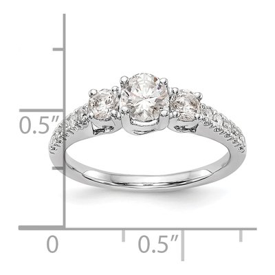 14K White Gold Diamond 3-Stone Engagement Ring Semi-Mount – view 8