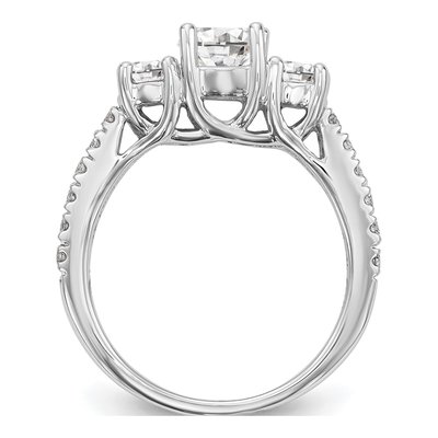14K White Gold Diamond 3-Stone Engagement Ring Semi-Mount – view 3
