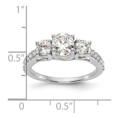 14K White Gold Diamond 3-Stone Engagement Ring Semi-Mount – view 8