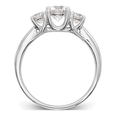 14K White Gold Lab-Grown Diamond 3-Stone Engagement Ring Semi-Mount – view 3