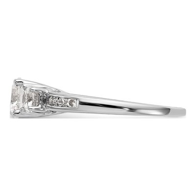 14K White Gold Lab-Grown Diamond 3-Stone Engagement Ring Semi-Mount – view 4