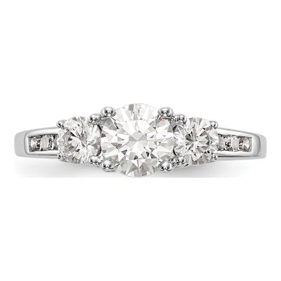 14K White Gold Lab-Grown Diamond 3-Stone Engagement Ring Semi-Mount – view 5
