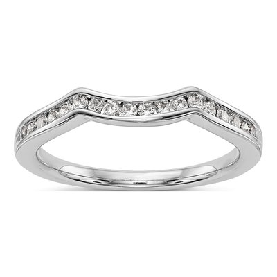 14K White Gold 1/5 ct tw Lab-Grown Diamond Wedding Band