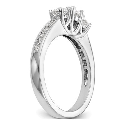 14K White Gold 5/8 ct tw Lab-Grown Diamond Three Engagement Ring – view 7