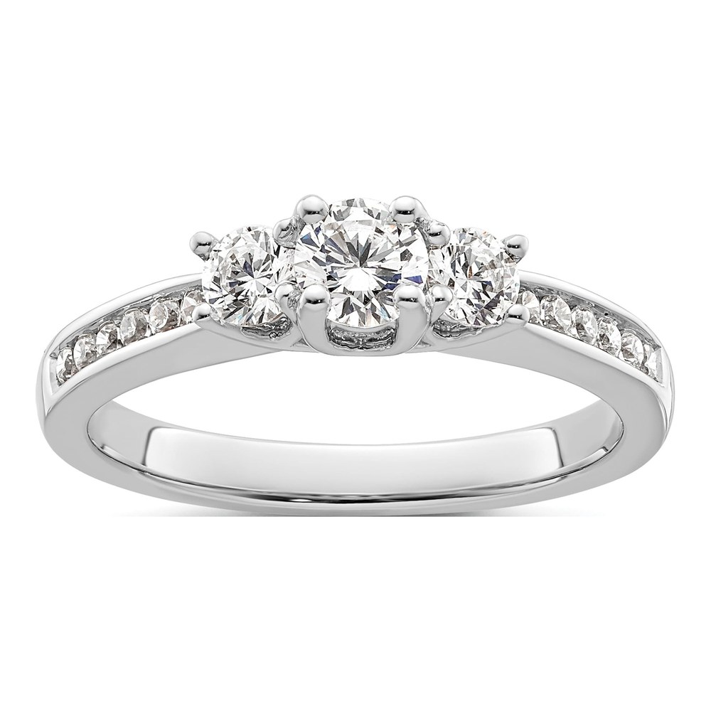 14K White Gold Diamond Engagement Ring Semi-Mount