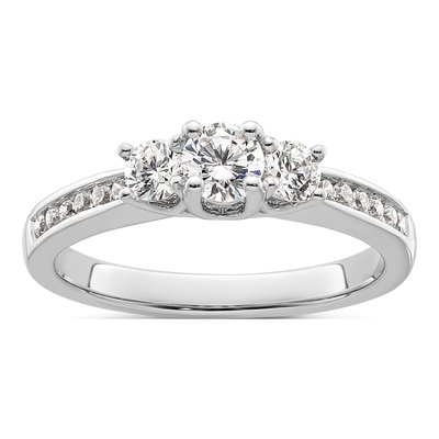 14K White Gold Diamond Engagement Ring Semi-Mount