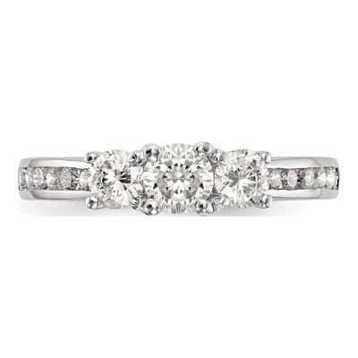 14K White Gold Diamond 3-Stone Engagement Ring Semi-Mount – view 4