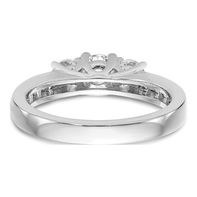 14K White Gold Diamond 3-Stone Engagement Ring Semi-Mount – view 5
