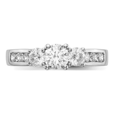 14K White Gold 1 ct tw Lab-Grown Diamond 3-Stone Engagement Ring – view 6