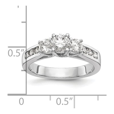 14K White Gold 1 ct tw Lab-Grown Diamond 3-Stone Engagement Ring – view 7