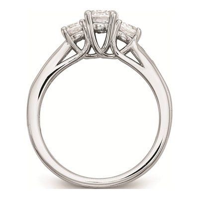 14K White Gold 3-Stone Engagement Ring Mounting – view 3