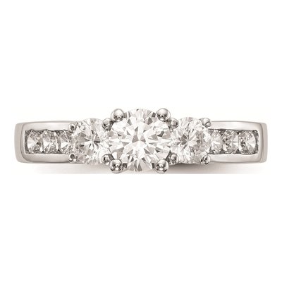 14K White Gold 3-Stone Engagement Ring Mounting – view 5