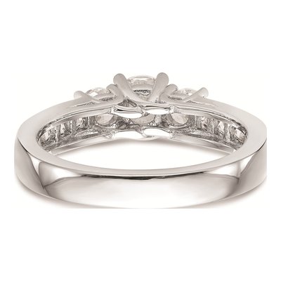 14K White Gold 3-Stone Engagement Ring Mounting – view 6
