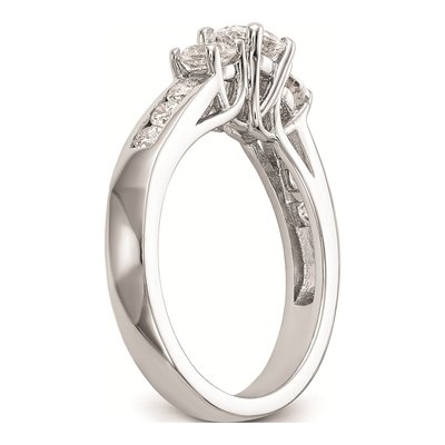 14K White Gold 3-Stone Engagement Ring Mounting – view 7
