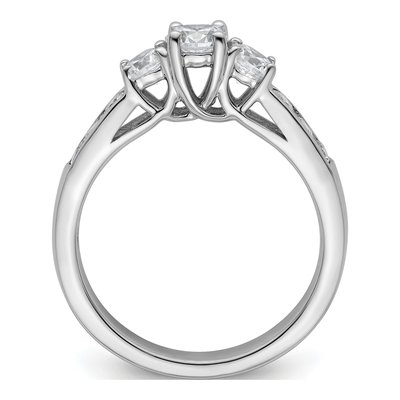 14K White Gold Diamond 3-Stone Engagement Ring Semi-Mount – view 3