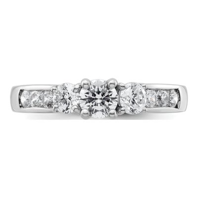 14K White Gold Diamond 3-Stone Engagement Ring Semi-Mount – view 6
