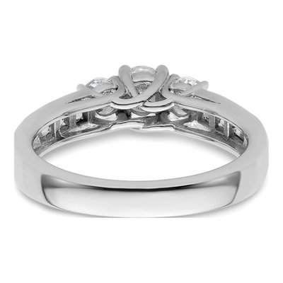 14K White Gold Diamond 3-Stone Engagement Ring Semi-Mount – view 7