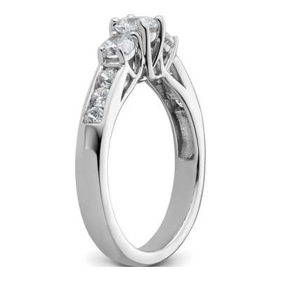 14K White Gold Diamond 3-Stone Engagement Ring Semi-Mount – view 8