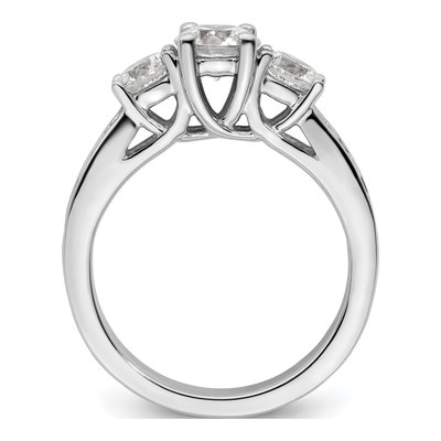 14K White Gold Diamond 3-Stone Engagement Ring Semi-Mount – view 3