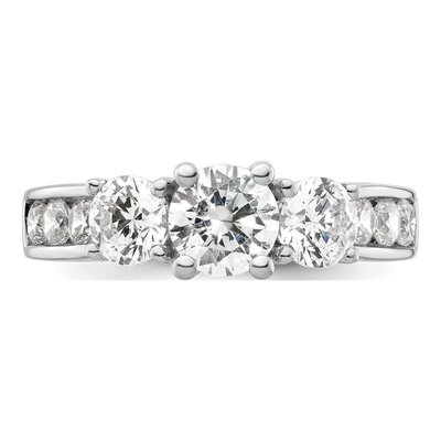 14K White Gold Diamond 3-Stone Engagement Ring Semi-Mount – view 5