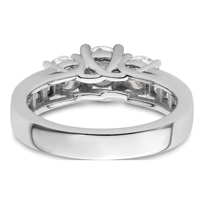 14K White Gold Diamond 3-Stone Engagement Ring Semi-Mount – view 6