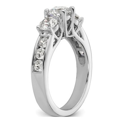 14K White Gold Diamond 3-Stone Engagement Ring Semi-Mount – view 7
