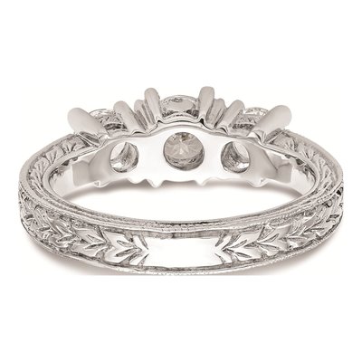 14K White Gold 3-Stone Diamond Engagement Ring Mounting – view 6