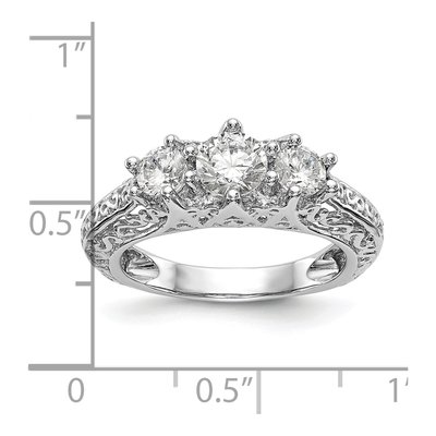 Platinum 3-Stone Engagement Ring Mounting – view 4