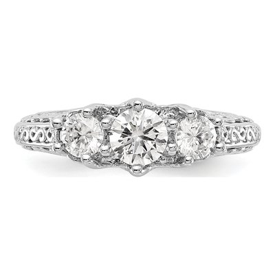 Platinum 3-Stone Engagement Ring Mounting – view 5