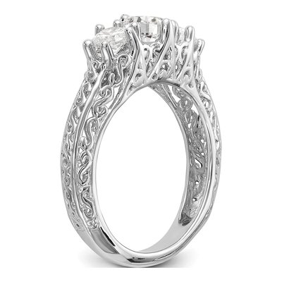 Platinum 3-Stone Engagement Ring Mounting – view 7