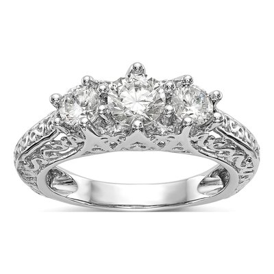 Platinum 3-Stone Engagement Ring Mounting