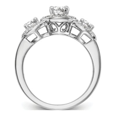 14K White Gold 1 1/3 ct tw Lab-Grown Diamond 3-Stone Engagement Ring – view 2
