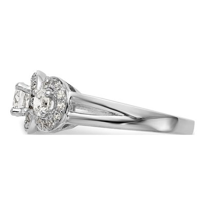 14K White Gold 1 1/3 ct tw Lab-Grown Diamond 3-Stone Engagement Ring – view 4