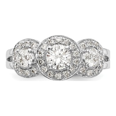 14K White Gold 1 1/3 ct tw Lab-Grown Diamond 3-Stone Engagement Ring – view 5
