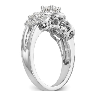 14K White Gold 1 1/3 ct tw Lab-Grown Diamond 3-Stone Engagement Ring – view 7