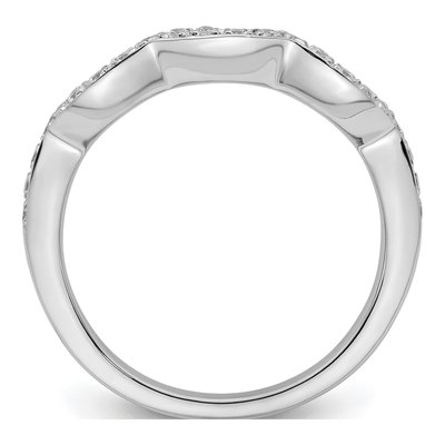 14K White Gold 1/5 ct tw Diamond Contoured Wedding Band – view 3