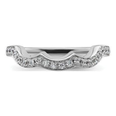 14K White Gold 1/5 ct tw Diamond Contoured Wedding Band – view 5