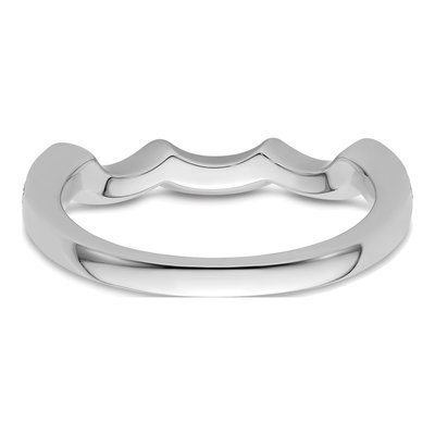 14K White Gold 1/5 ct tw Diamond Contoured Wedding Band – view 6