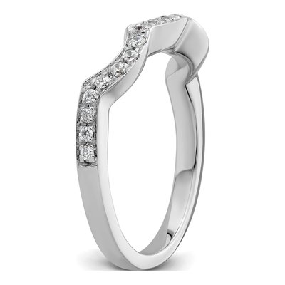 14K White Gold 1/5 ct tw Diamond Contoured Wedding Band – view 7