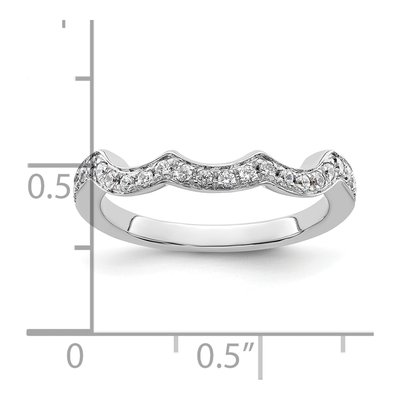 14K White Gold 1/5 ct tw Diamond Contoured Wedding Band – view 8