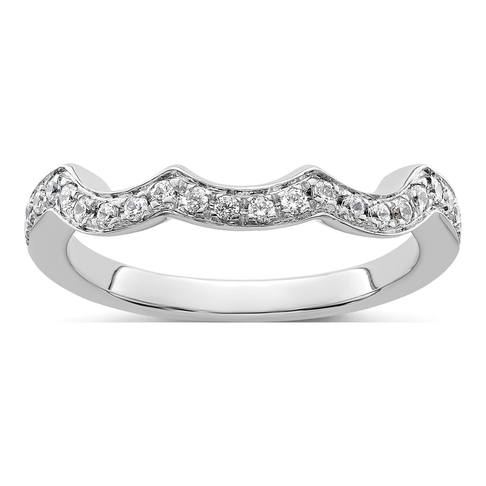 14K White Gold 1/5 ct tw Diamond Contoured Wedding Band