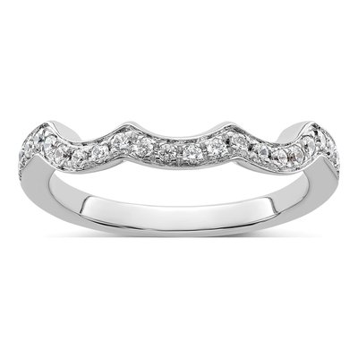 14K White Gold 1/5 ct tw Diamond Contoured Wedding Band