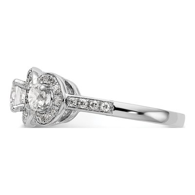 14K White Gold Diamond 3-Stone Engagement Ring Semi-Mount – view 3