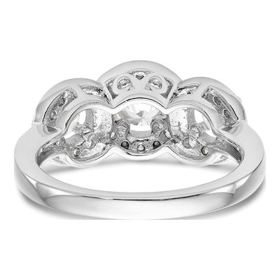 14K White Gold Diamond 3-Stone Engagement Ring Semi-Mount – view 5