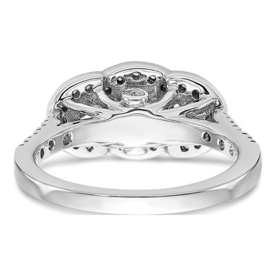 14K White Gold Diamond 3-Stone Engagement Ring Semi-Mount – view 5