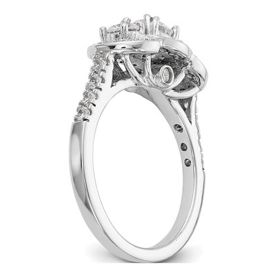 14K White Gold Diamond 3-Stone Engagement Ring Semi-Mount – view 6