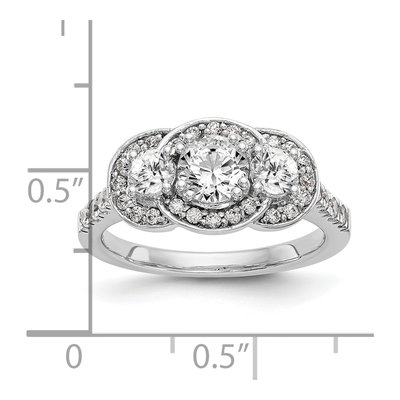 14K White Gold Diamond 3-Stone Engagement Ring Semi-Mount – view 8