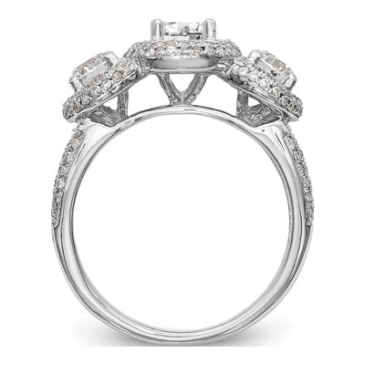 14K White Gold Diamond Halo Engagement Ring Semi-Mount – view 2